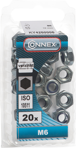 Connex-Sicherungsmutter mit Nylonring M6 20 Stück VZ - KY4260006