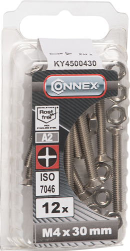 Connex Metallschraube VZ-K M4x30 12 Stück A2 - KY4500430