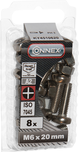 Connex Metallschraube CY-K M6x20 8 Stück A2 - KY4510620