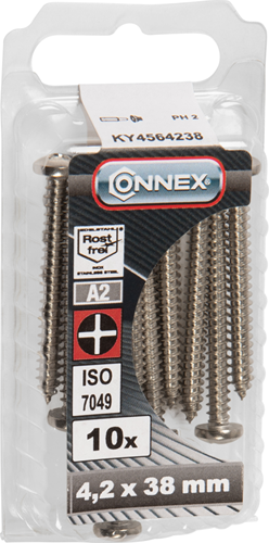 Connex Blechschraube Pank 4,2x38 10Stk A2 - KY4564238