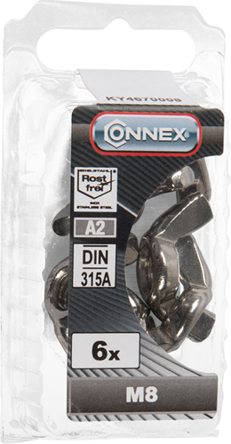 Connex Flügelmutter M8 6 Stück A2 - ky4670008