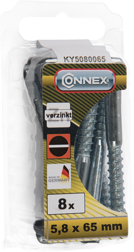 Connex Klammerschraube 5,8x65 Schlitz 8 Stück VZ - KY5080065