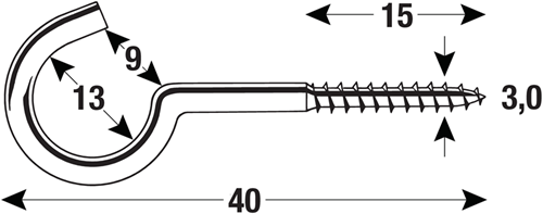 Connex-Hakenschraube 3,0x40 10 Stück mit - ky5140040