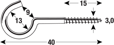 Connex-Hakenschraube 3,0x40 10 Stück mit - ky5140040