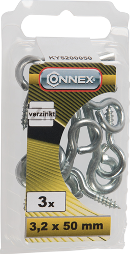 Connex Windhaken 3,2x50 Ösenschraube 3 Stück VZ - KY5200050