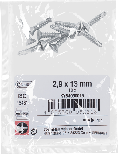 Connex-Bohrschraube PK 2,9 x 13 VZ PH 10 Gramm – KYB4050019