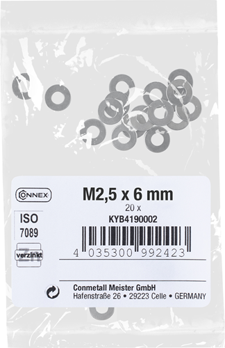 Verbindungsscheibe flach m2,5x6 vz 20 Stück - kyb4190002