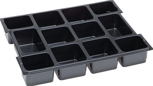 L-Boxx-Verteiler für Kleinteile | B404xT312xH61 mm Polystyrol | mit 12 Behältern | schwarz | 1 Stück - 1000010126 1000010126