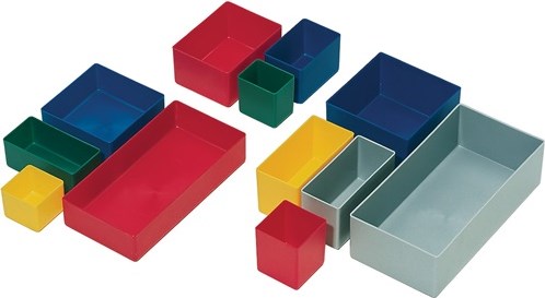 La-ka-pe-Einsatzbox | 216 x 108 x 63 mm | grau pk | für Schubladen und Sortimentskästen | 25 Stück - e63-6 grau - e63-6 grau