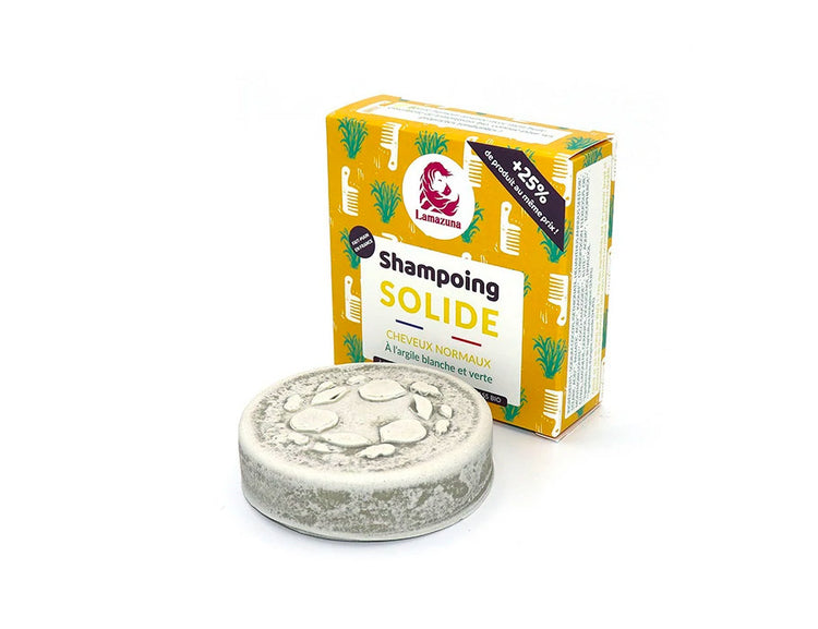 Lamazuna Shampoo Block normales Haar Kaoliën Green Clay