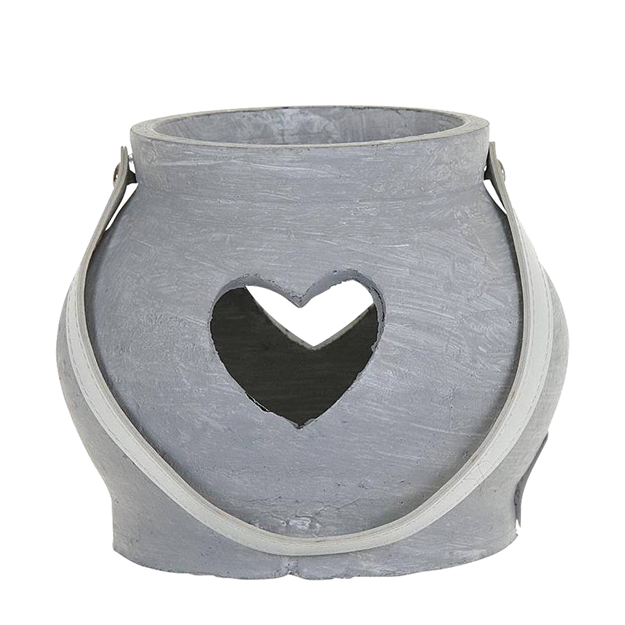 Laterne Niva Herz grau ø15x13cm