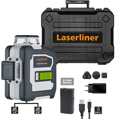 Laserliner kompakter Planlaser 3g pro | dreidimensionaler grüner Laser - 036.295a