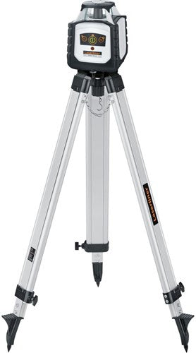 Laserliner cubus g 210 s | einstellen | grüner Rotationslaser | Leuchtenstativ 150 cm | Teleskop-Nivellierlatte 4 m und Laserempfänger - 052.305a