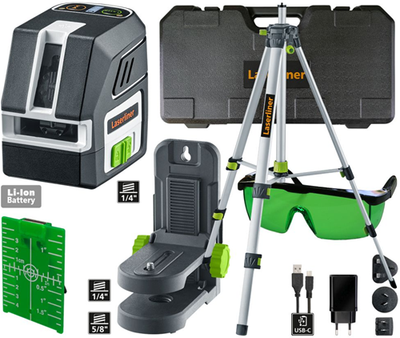 Laserliner Taschenkreuzlaser 2g Set | grüner Laserstrahl + Stativ 150 cm - 036.713a