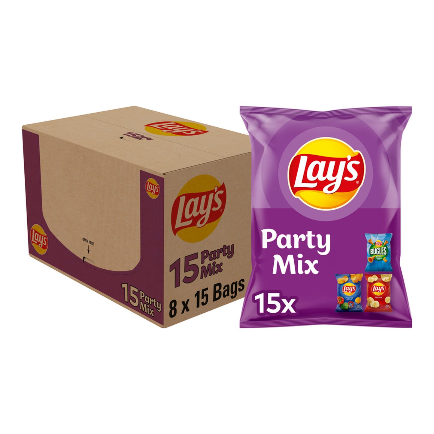 Lay's Lays Party Mix Paprika natürliche Signalhörnchen 27,5gr (8x 15 Stück)