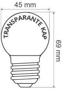 LED-Kugellampe E27 matt extra warmweiß 1W - LED0148