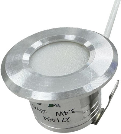 LED-Mini-Einbaustrahler 1,5 W 2700 K 37 mm 60° rund feststehend aus geschliffenem Stahl – led4632