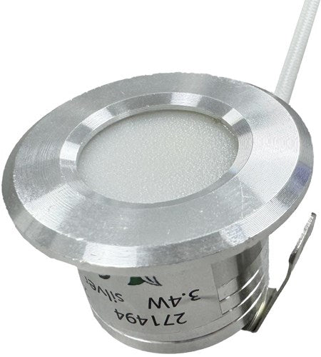 LED-Mini-Einbaustrahler 1,5 W 2700 K 37 mm 60° rund feststehend aus geschliffenem Stahl – led4632