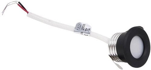 LED-Mini-Einbaustrahler 1,5 W 2700 K 37 mm 60° rund feststehend schwarz – led4631