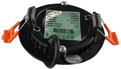 LED-Panel-Downlight 3W 3000K inkl. Treiber schwarz - LED2600