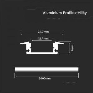 LED-Einbauprofil 24,7x7mm 2 Meter matt - 5423270