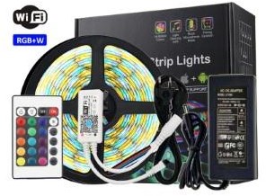 LED-Streifen-Flex-Set 5 m 5050 12 V IP65 RGBW WLAN komplett – led1091
