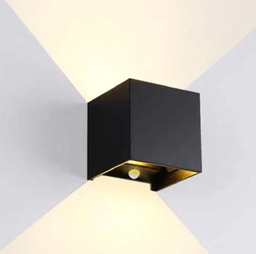 LED-Wandleuchte 2x3W up down quadratisch schwarz 2700k + Sensor - 5082077