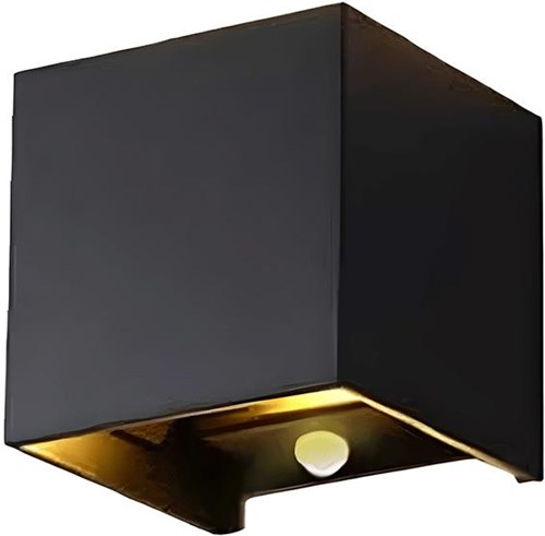 LED-Wandleuchte 2x3W up down quadratisch schwarz 2700k + Sensor - 5082077
