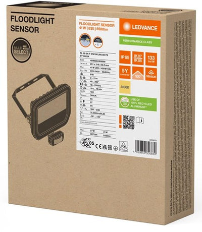 Ledvance LED-Bauleuchte 50 W 3000 K Schwarz + Sensor – 5017580