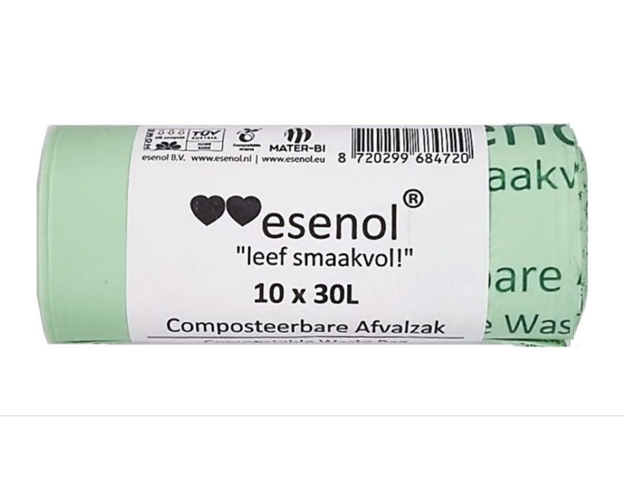 Live Tasty Esenol kompostierbare Abfallbeutel 30 Liter 1 Rolle von 10st