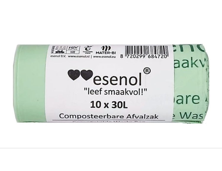 Live Tasty Esenol kompostierbare Abfallbeutel 30 Liter 1 Rolle von 10st