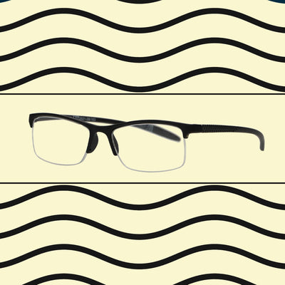 Spectrum Spectrum -Lesebrille Schwarze rechteckige halbe Rande 3.00