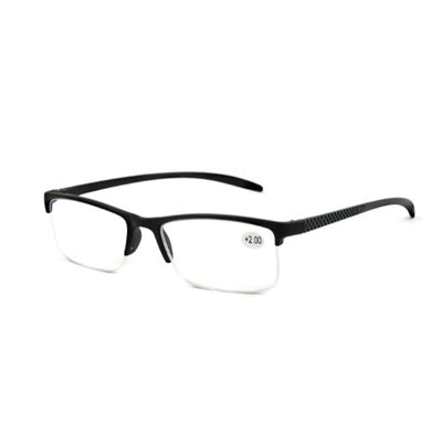 Spectrum Spectrum Lesebrille Schwarze rechteckige halbe Rande 2.00