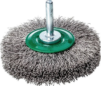 Lessmann Rundbürste | D. 50 mm Schaft 6 mm Drahtstärke 0,3 mm | Edelstahl 11 mm 15.000 U/min | max. Drehzahl 15000 min-¹ | 1 Stück - 415362 415362
