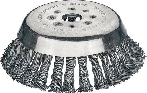 Lessmann Stahldrahtbürste | D. 155 mm Drahtstärke 0,5 mm | Stahl 12 mm Loch 25,4 mm | 10.000 U/min | 1 Stück - 4752m101 4752m101