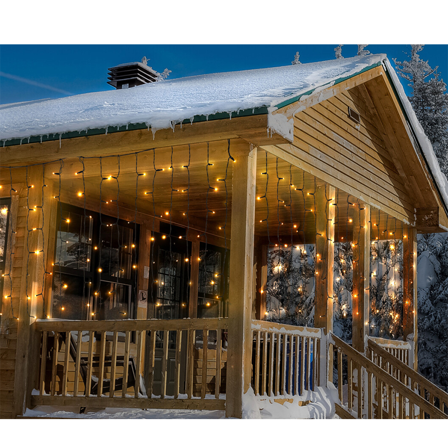 Lichtervorhang blinkende LED warmweiß 189 LEDs 200x70cm