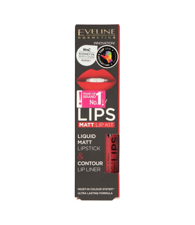 Eveline Eveline Oh! Meine Lippen flüssiger Matt Lip Kit Nr. 05 Rote Leidenschaft