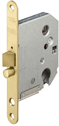 Lippen 2135 Türschloss | dm55mm | pc57mm | Frontplatte Messing 18x153mm abgerundet | Schließblech spt2131s | dr 1+3 2+4 - a000325617