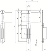 Lips 2422 VLR-Verschlussschale mit rechteckiger Edelstahl-Frontplatte mit verlängerter Lippe | skg** | für Sicherheitsschlösser der Serie 2400. - 10038260 - afbeelding 2