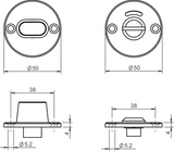 Lippen, die um die Rosette passen | rund | frei besetzt | gebürsteter Edelstahl | Türstärke 40 mm und 54 mm – 10020954 - afbeelding 2