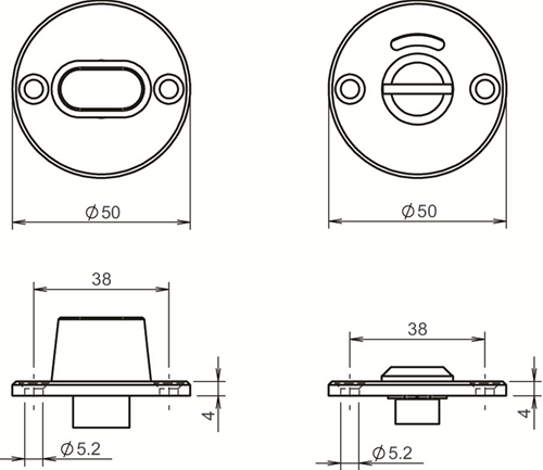 Lippen, die um die Rosette passen | rund | frei besetzt | gebürsteter Edelstahl | Türstärke 40 mm und 54 mm – 10020954