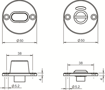 Lippen, die um die Rosette passen | rund | frei besetzt | gebürsteter Edelstahl | Türstärke 40 mm und 54 mm – 10020954