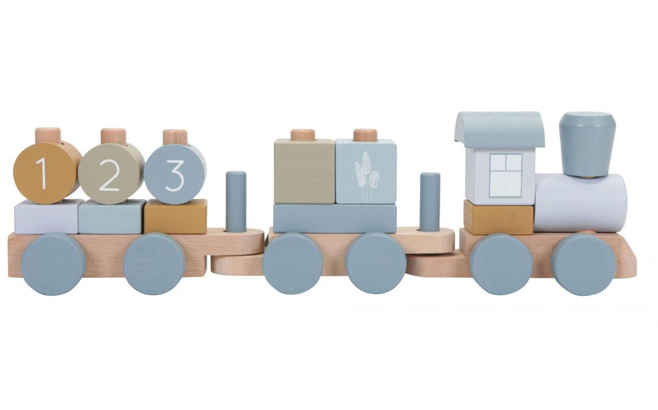 Tiamo Little Dutch Train Blue mit 2 Wagen