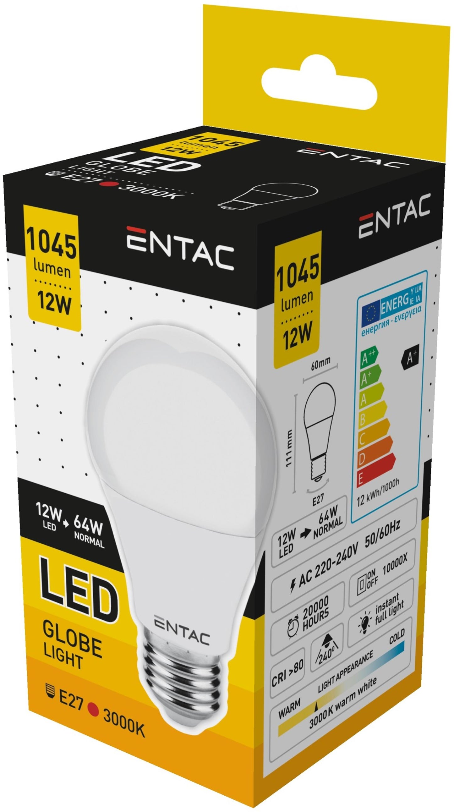 Avide Entac LED-Lampen E27 1045lm Birne