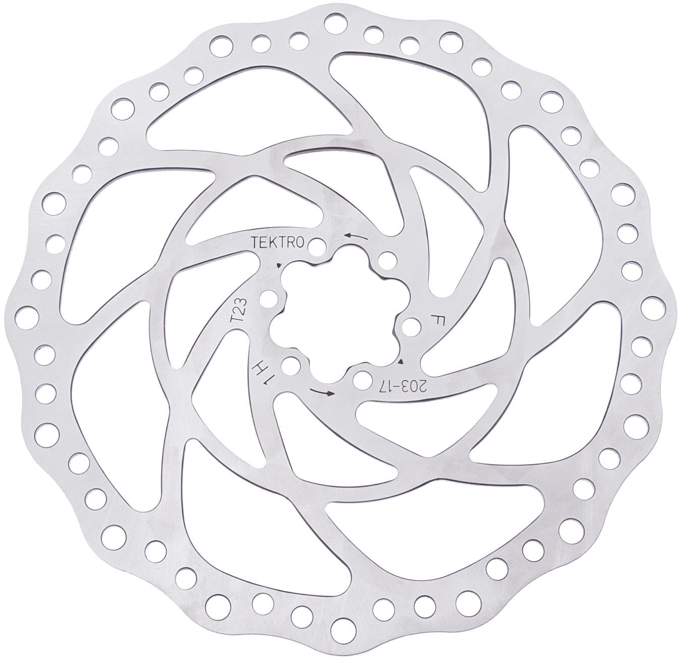 Tektro TR203-17 Bremsscheibenrotor Ø203 mm 2,3 mm 6-Punkte-Silber