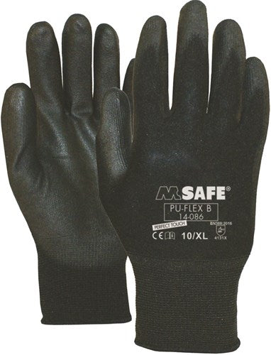 M-safe pu-flex arbeitshandschuh b 14-086 schwarz, xxl - 11408611