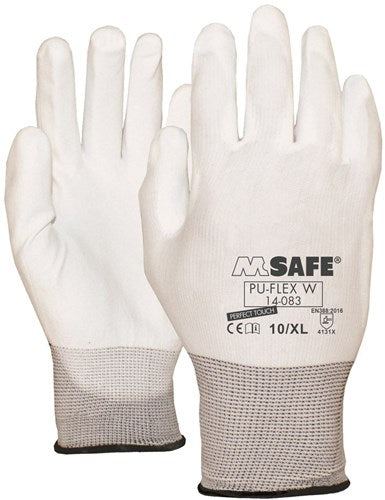 M-safe pu-flex arbeitshandschuh w 14-083 weiß, xl - 11408310 - 11408310