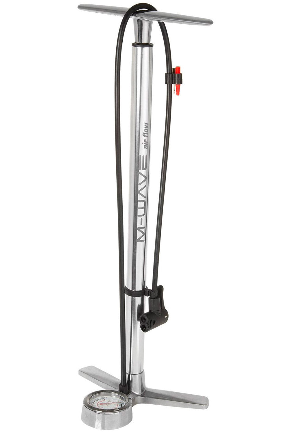 Fahrradpumpe mit Manometer Aluminium 61 cm Silber