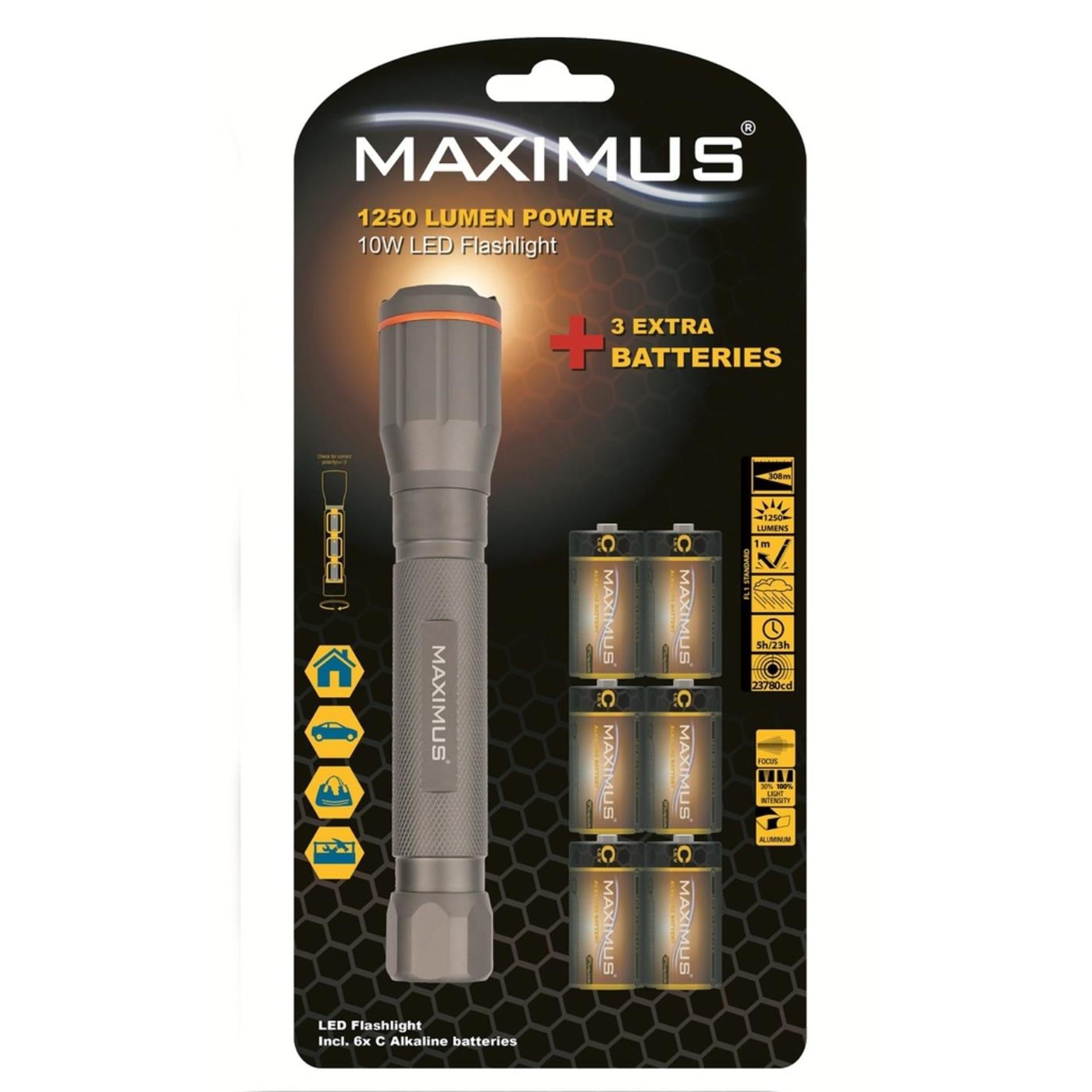 Maximus LED-Taschenlampe 10 W ø4,2 x 22,5 cm