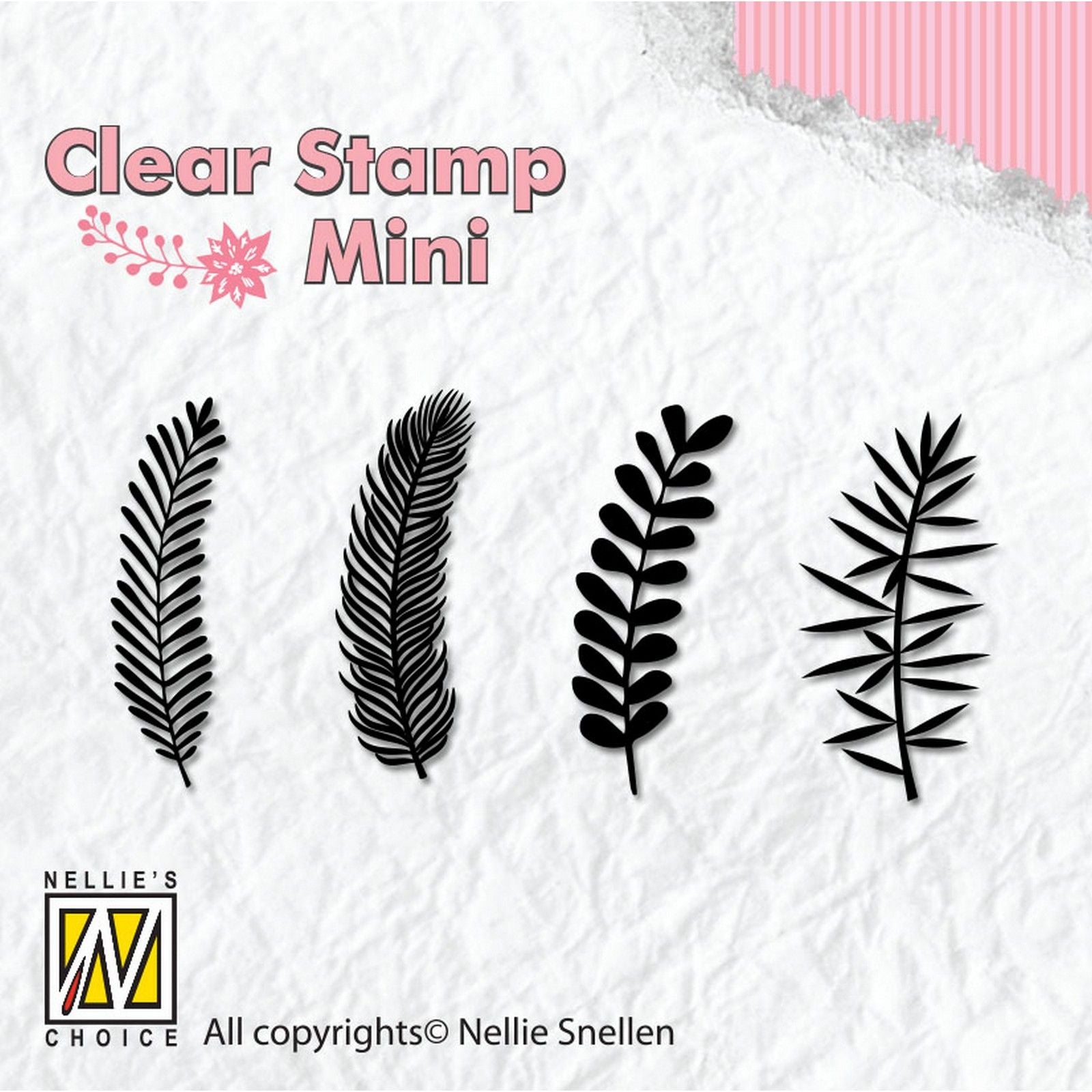 Nellies Wahl • Mini-Klarstempel Weihnachtszweige Kiefer 1,5x3cm 4St.